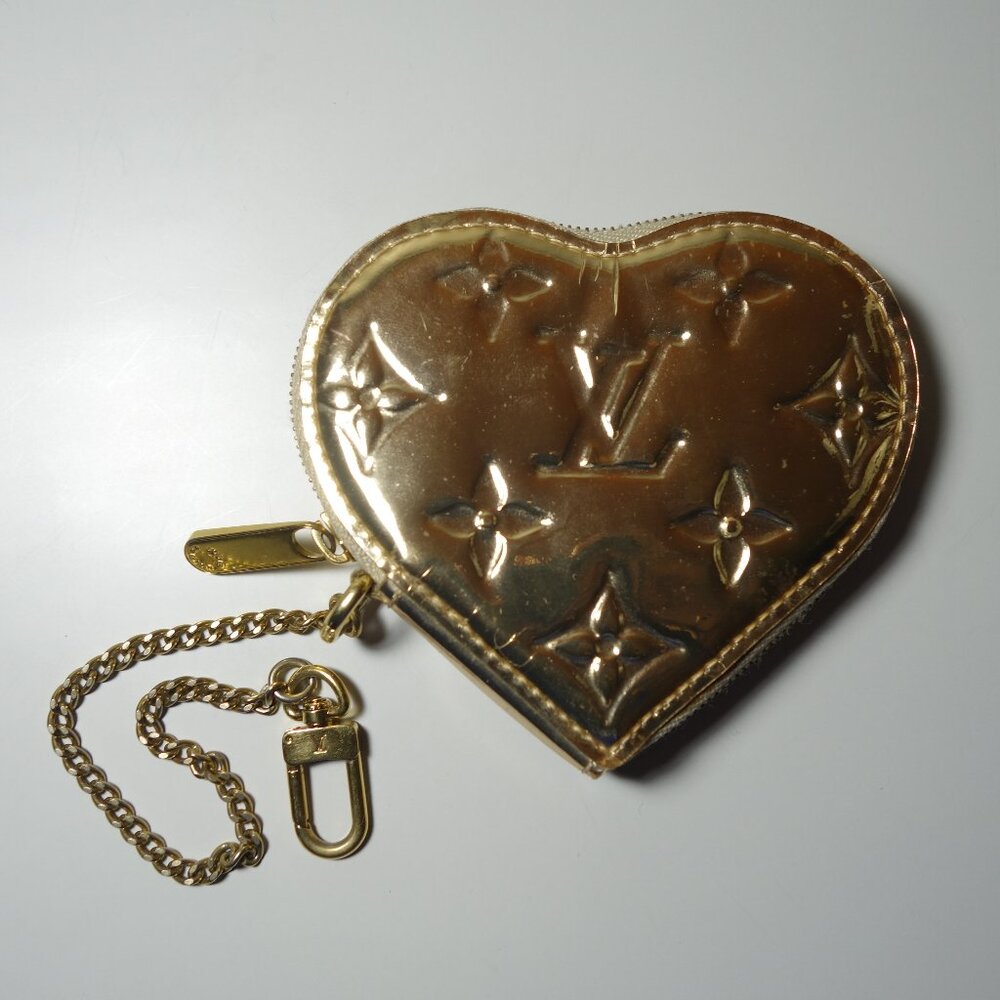 Louis Vuitton Vernis Patent Leather Miroir Heart Coin Purse, Sz 4 in x 4.25 in